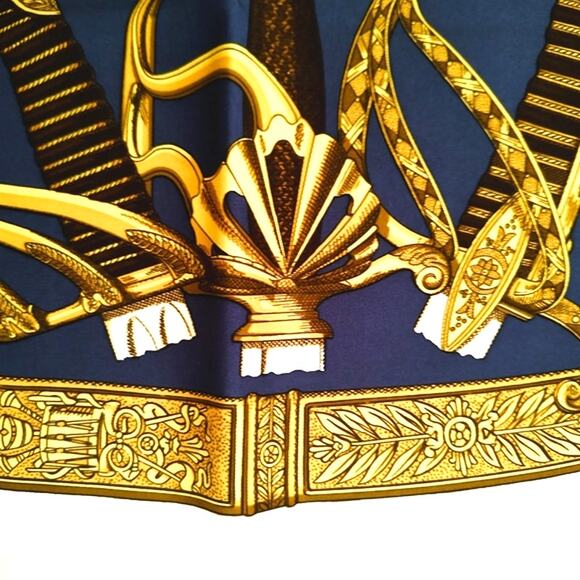 Hermes vintage Grande Uniforme silk twill carre 90 scarf 34\